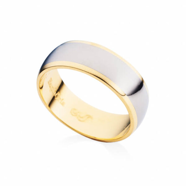 18ct Yellow Gold and Titanium Gents Wedding Band W0060
