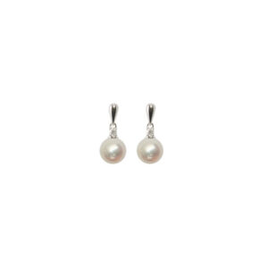 Akoya Pearl and Diamond Earrings in 18ct White Gold