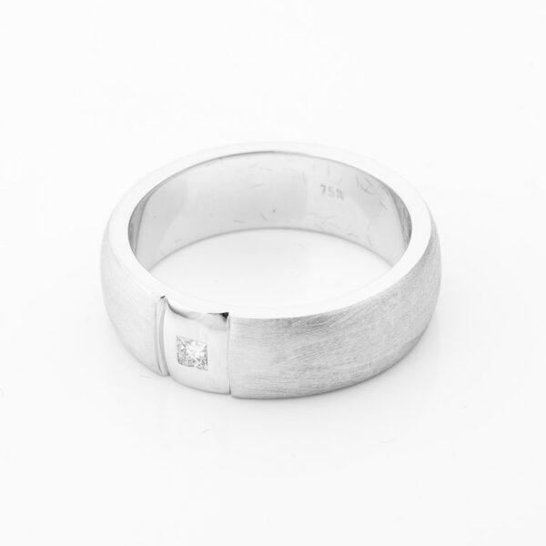 Brushed Finish Diamond Gents Wedding Band R0023