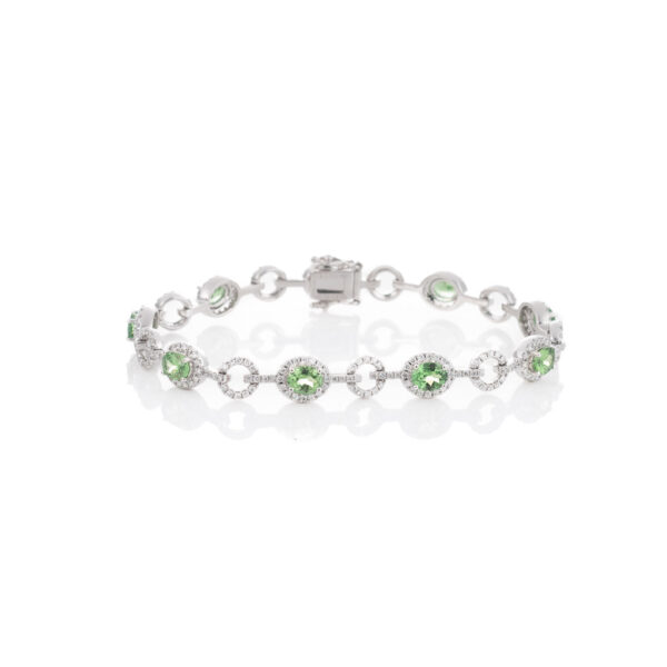 Green Garnet and Diamond Bracelet BRT0004