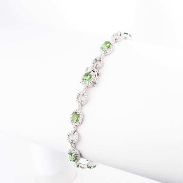 Green Garnet and Diamond Bracelet BRT0004