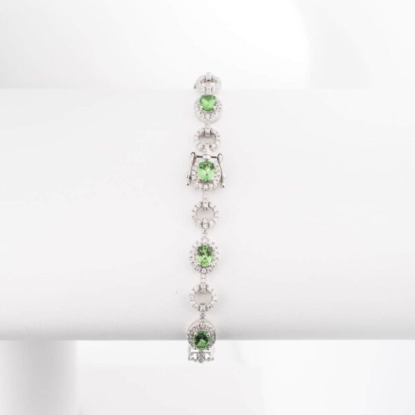 Green Garnet and Diamond Bracelet BRT0004