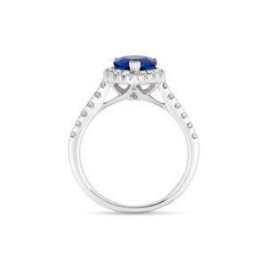 Kashmir Blue Sapphire and Diamond Ring in 18ct White Gold R0247