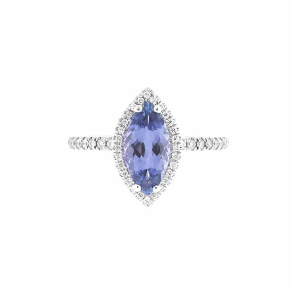 Marquise Tanzanite and Diamond Ring R0041