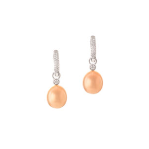 South Sea Gold Pearl and Diamond Huggie Earrings E0016
