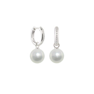 South Sea Pearl 18ct White Gold Huggie Earrings