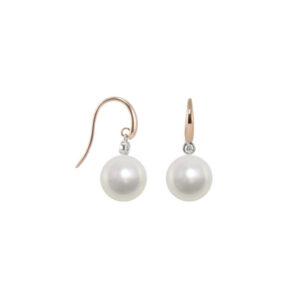 South Sea Pearl and Diamond Hook Earrings E0144