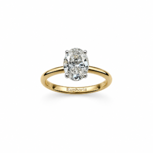 Euphoria Oval Diamond Solitaire Ring – 18ct Yellow Gold & White Gold Setting