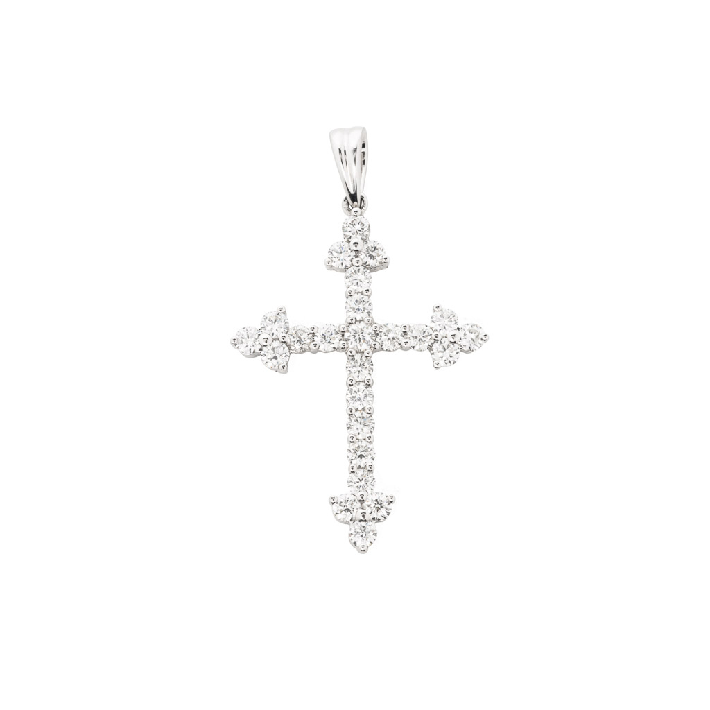 “Amelia” Orthodox Diamond Cross Pendant - Euphoria Jewels