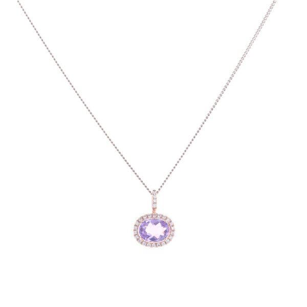 Amethyst & Diamond Pendant