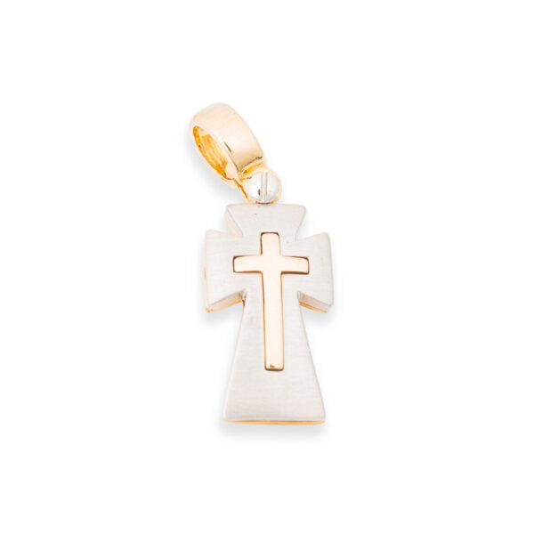 “Bastien” Two Tone Cross Pendant