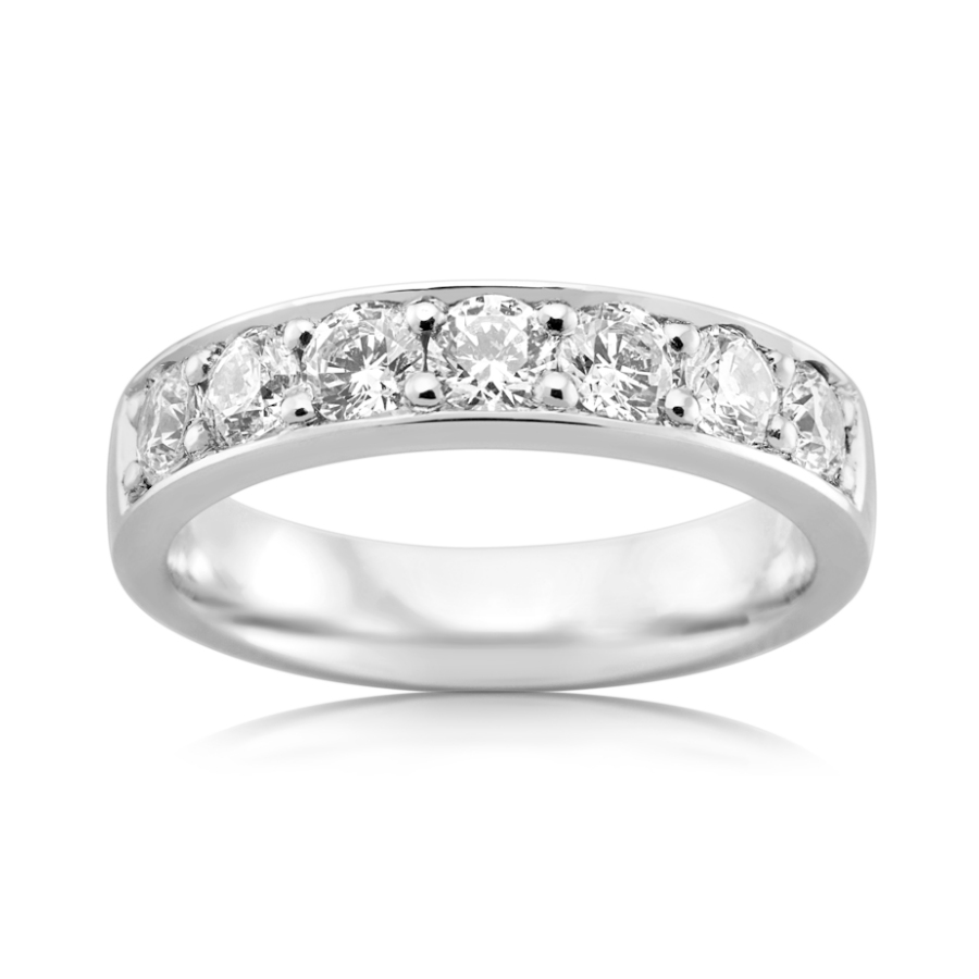 Channel Set Diamond Wedding Band in Platinum 4.5mm wide - Euphoria Jewels