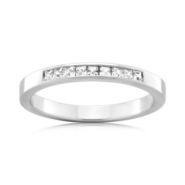 Channel Set Wedding Band in Platinum 3.5mm wide