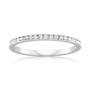 Channel Set Wedding Band with a Full Circle of Diamonds 1.8mm wide