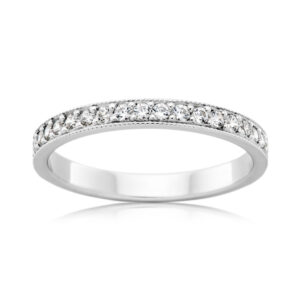 Euphoria Milgrain Eternity Diamond Band in Platinum 4.0mm wide