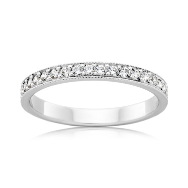 Euphoria Milgrain Eternity Diamond Band in Platinum 4.0mm wide