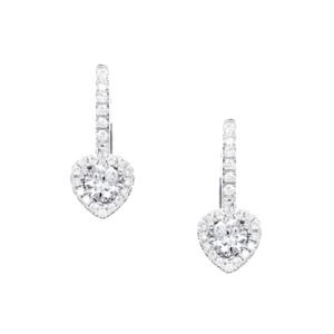 Heart Shape Diamond Huggie Earrings