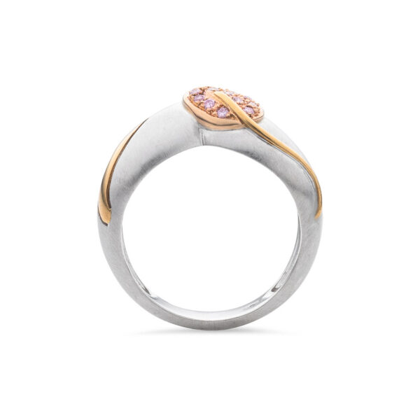 Leaf Motive Blush Pink Diamond Ring