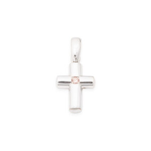 “Olympia” Argyle Pink Diamond Cross Pendant