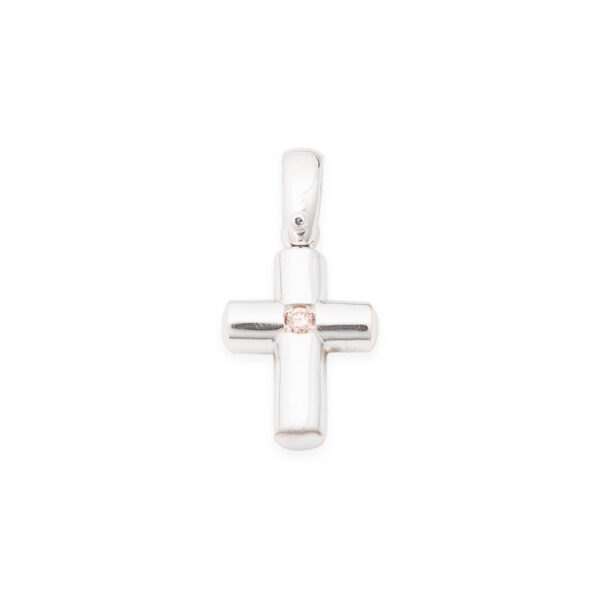 “Olympia” Argyle Pink Diamond Cross Pendant