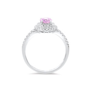 Oval Cut Pink Sapphire Halo Ring