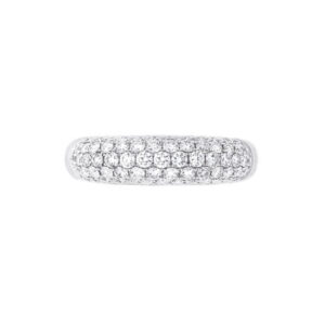 Pave Set Diamond Wedding Band in 18ct White Gold