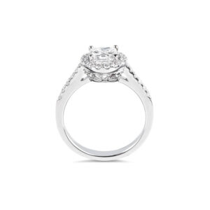 Princess Brilliant Cut Diamond Halo Engagement Ring