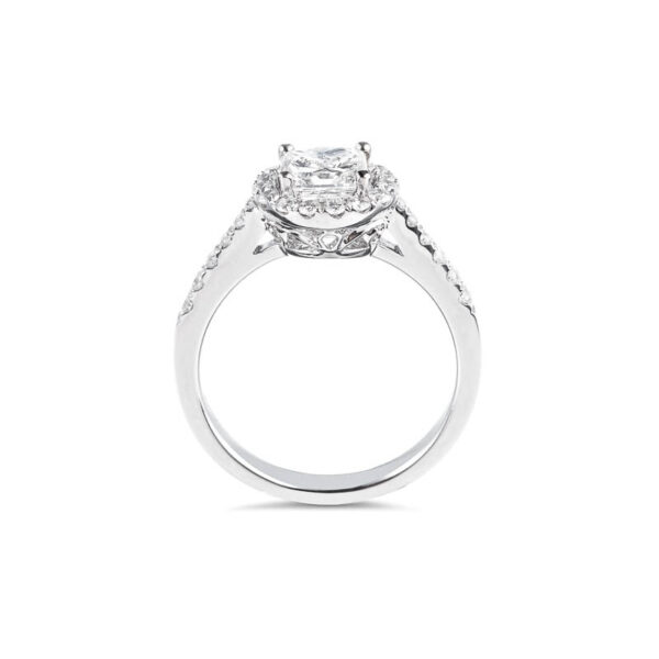 Princess Brilliant Cut Diamond Halo Engagement Ring