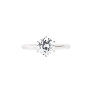 Round Solitaire 6 Claw Diamond Engagement Ring