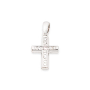 “Scarlet” White & Argyle Pink Diamond Cross Pendant