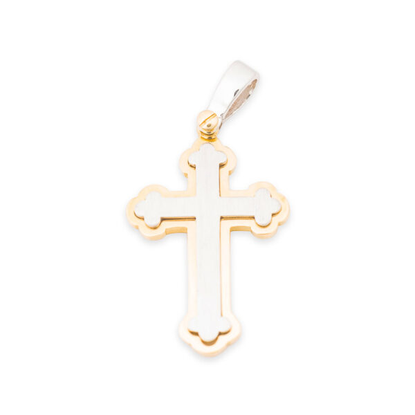 Two Tone Orthodox Cross Pendant