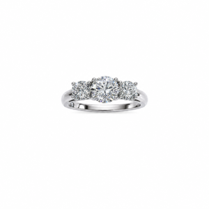 Elegant Three-Stone Round Brilliant Diamond Ring in 18ct White Gold